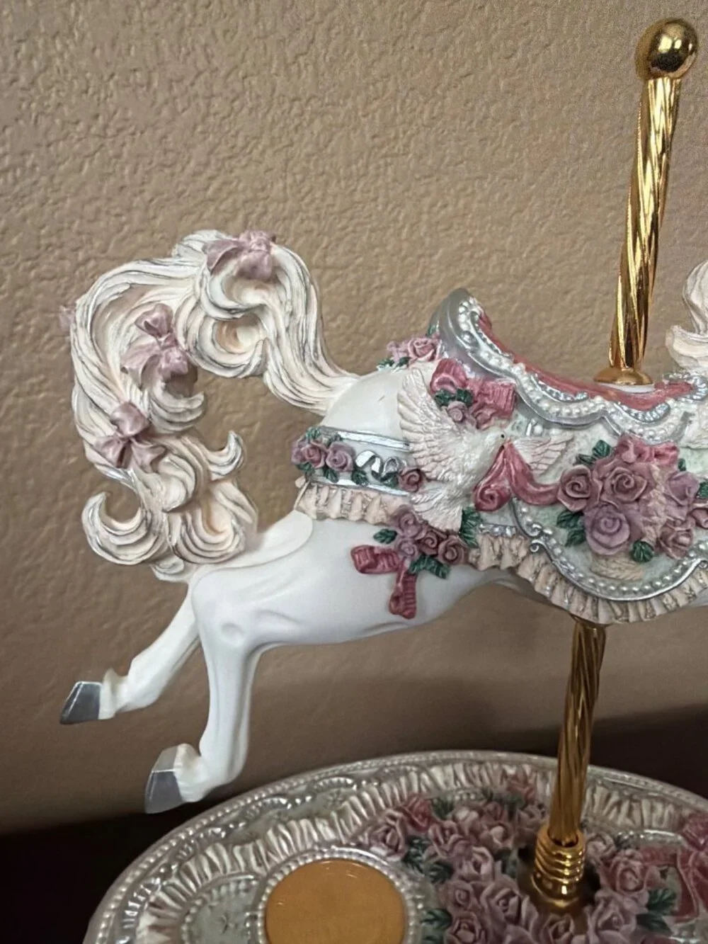 San Francisco Music Box Ltd Ed 41/4500 Caroline Carousel Horse Heart Will Go On